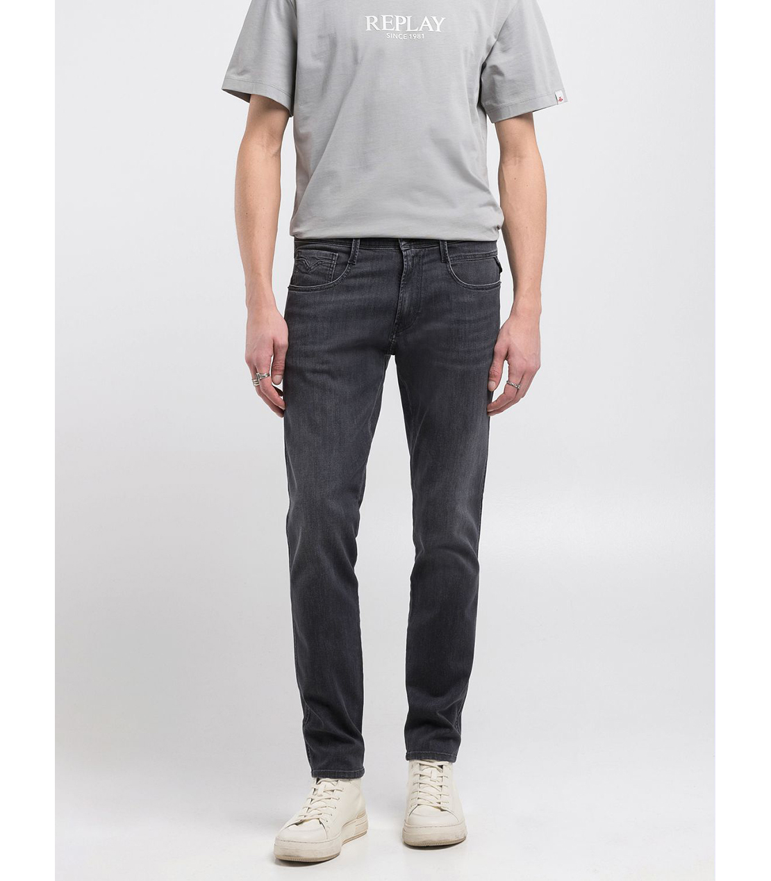 スリムフィットANBASSブラックパワーストレッチデニム 詳細画像 ダークグレー 6